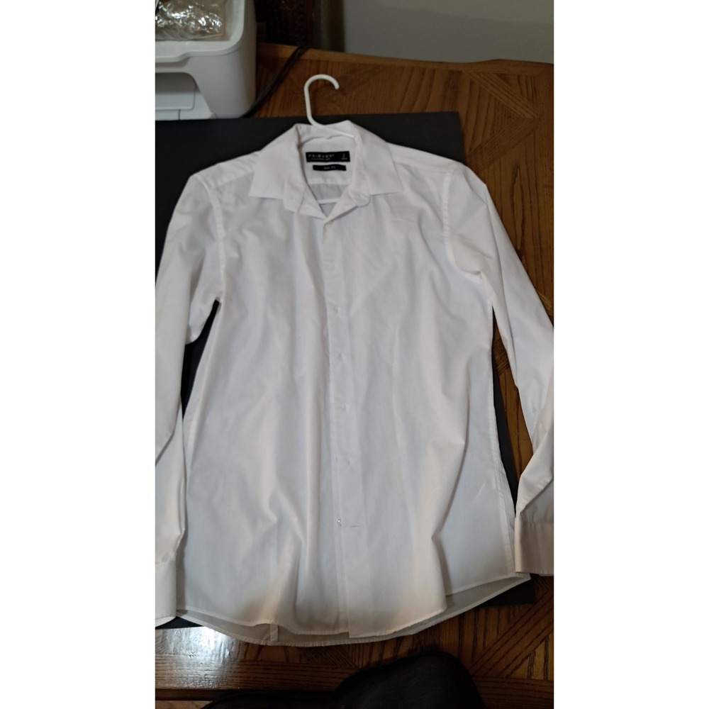 Primark Blouse Women Small White Slim Fit Long Sleeve Collared Basic Office